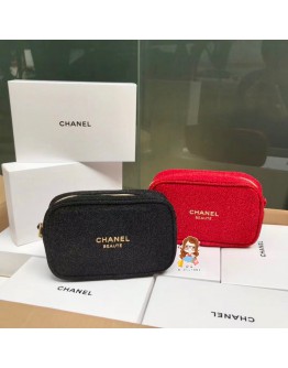 CHANEL Cosmetic pouch Black or Red [Ready Stock]