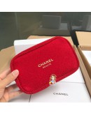 CHANEL Cosmetic pouch Black or Red [Ready Stock]