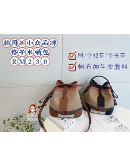 【韩流时尚】韩国制格子水桶包 / KOREA Designer's Brand Bucket Bag  [Ready Stock]